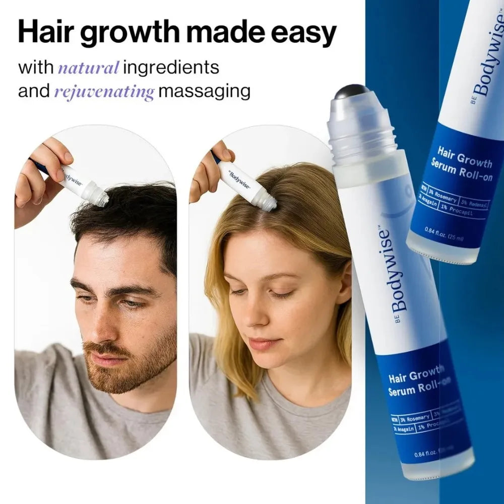 Be Bodywise Rosemary Advanced Hair Growth Serum Roll on 25Ml Reduces Hair Loss Increases Density Brand Hair Roller Essence Care